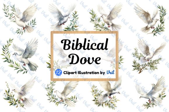 Biblical Dove Clipart Watercolor Bundle – A Soft, Sacred Illustration for Branding and Visual Projects