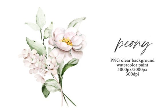 Elegant White Flower Watercolor Clipart for Handmade Illustrations & Craft Projects