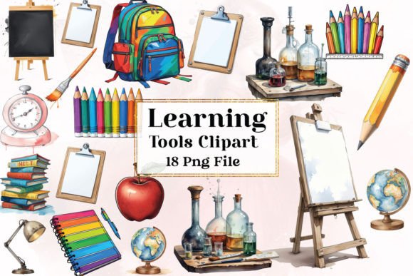 Learning Tools Watercolor Clipart: A Brand Designer’s Review for Marketing Visuals