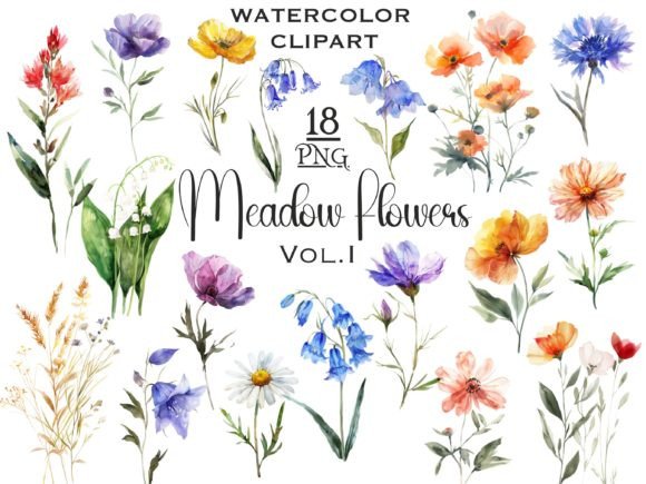 Meadow Wildflowers Watercolor Clipart V1: A Visual Designer’s Review for Content Creators