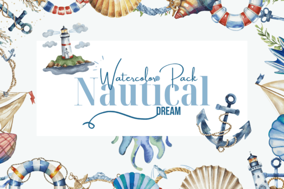 Nautical Dream Watercolor Clipart: A Sea-Inspired Illustration for Crafters