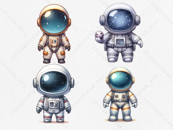 Watercolor Astronaut Suite PNG Clipart