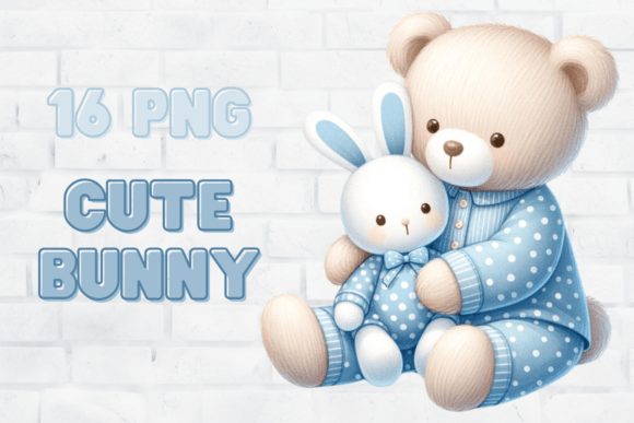 Watercolor Blue Teddy Bear Baby Shower Illustrations for Blog & Editorial Design