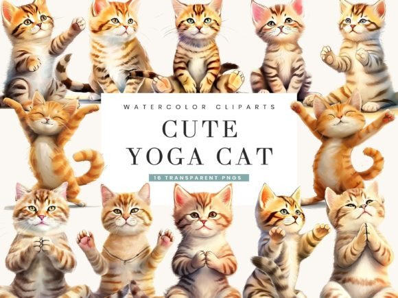 Watercolor Cute Yoga Cat Illustrations: A Brand Designer’s Take on Local Business Appeal