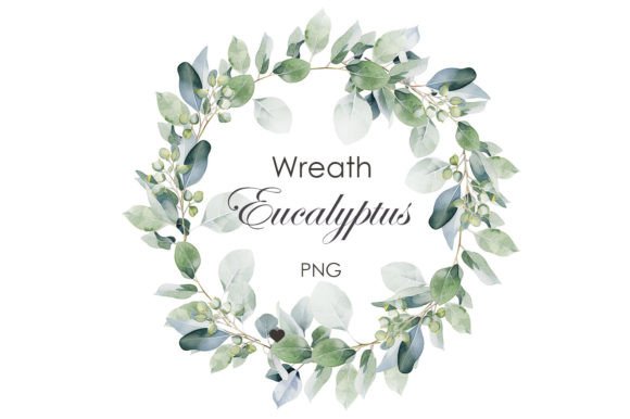 Watercolor Eucalyptus Wreath Illustration: A Fresh Touch for Digital Sellers