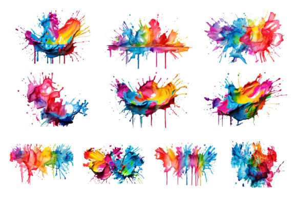 Watercolor Ink Splatter Illustrations: A Fresh Splash for Branding and Marketing