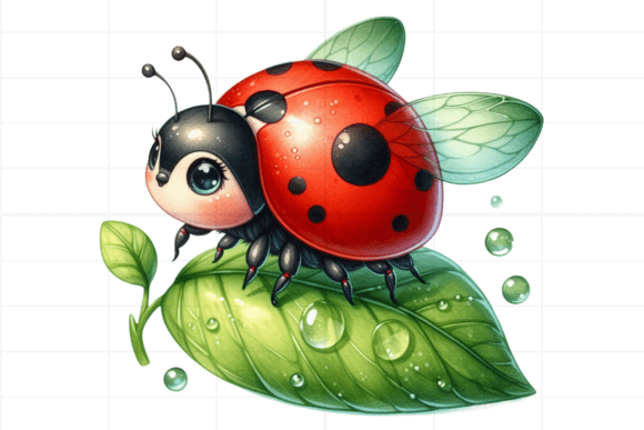 Watercolor Ladybug Clipart: A Soft, Organic Illustration for Handmade Brands and Seasonal Designs