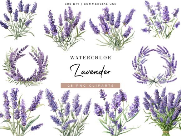 Watercolor Lavender Clipart Bundle Review for Real Embroidery Projects