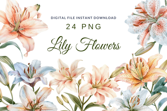 Watercolor Lilies Clipart for Crafters & Handmade Sellers
