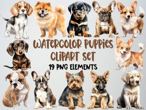 Watercolor Puppies Clipart Set, 19 PNG: A Brand Designer’s Honest Review for Marketing & Visual Content