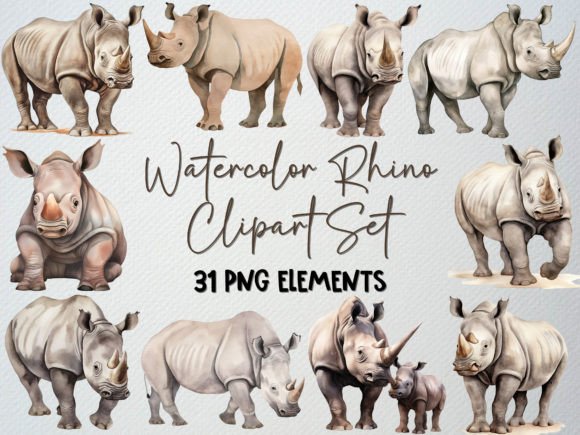 Watercolor Rhino Clipart Set: A Designer’s Real-World Review