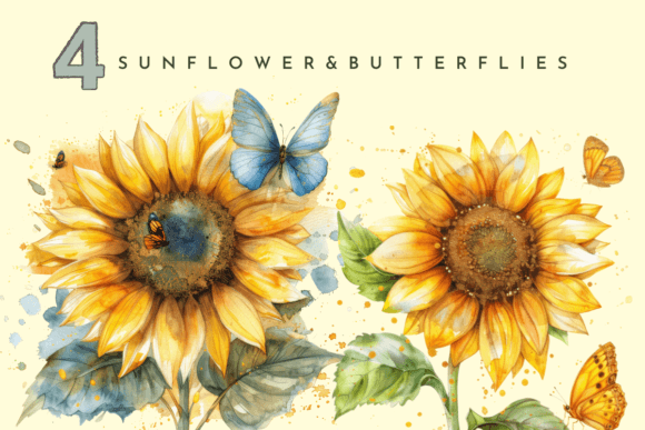 Watercolor Sunflowers Yellow Floral Illustrations: A Designer’s Review for Local Branding